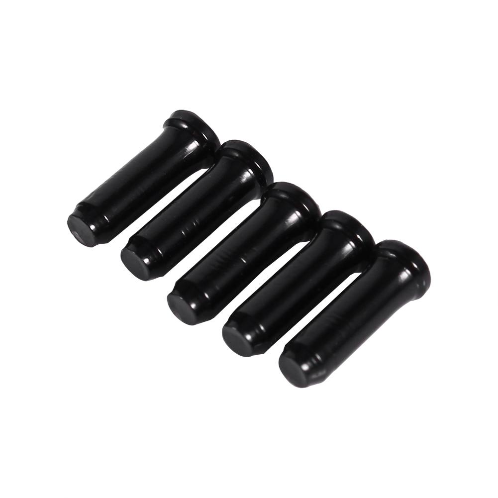 100 STÜCKE 2,5MM Bremsleitungskappe Schaltzugkappe Aluminiumlegierung Eloxierte Farbe(Schwarz)