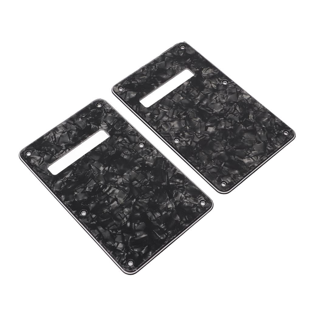 2Pcs Electric Guitar Backplate Guitar Cavity Cover Plate Pickguard PVC for Replacement Black