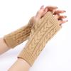 Botvotee Gloves for Women Y2k Half Finger Winter Winter Soft Warm Knitting Arm Gloves Warm Fingerless White Red Mitten Guantes