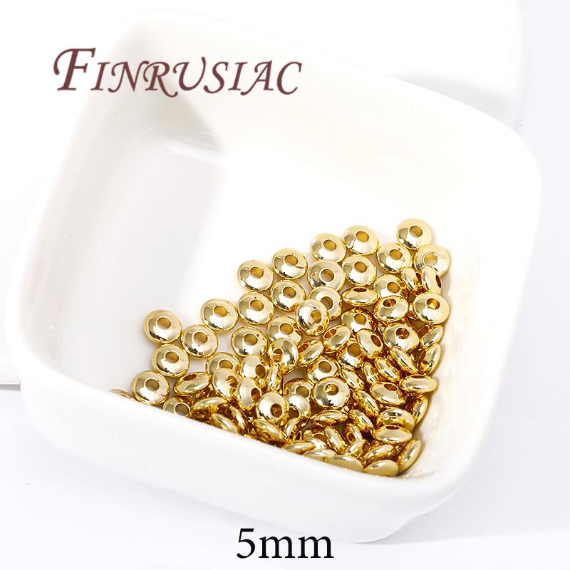 3.5mm 4mm 5mm 6mm Spacer Beads 18K Gold Plated Separator For Beads,Bracelets Beads Accessories,DIY Jewelry Making Supplies