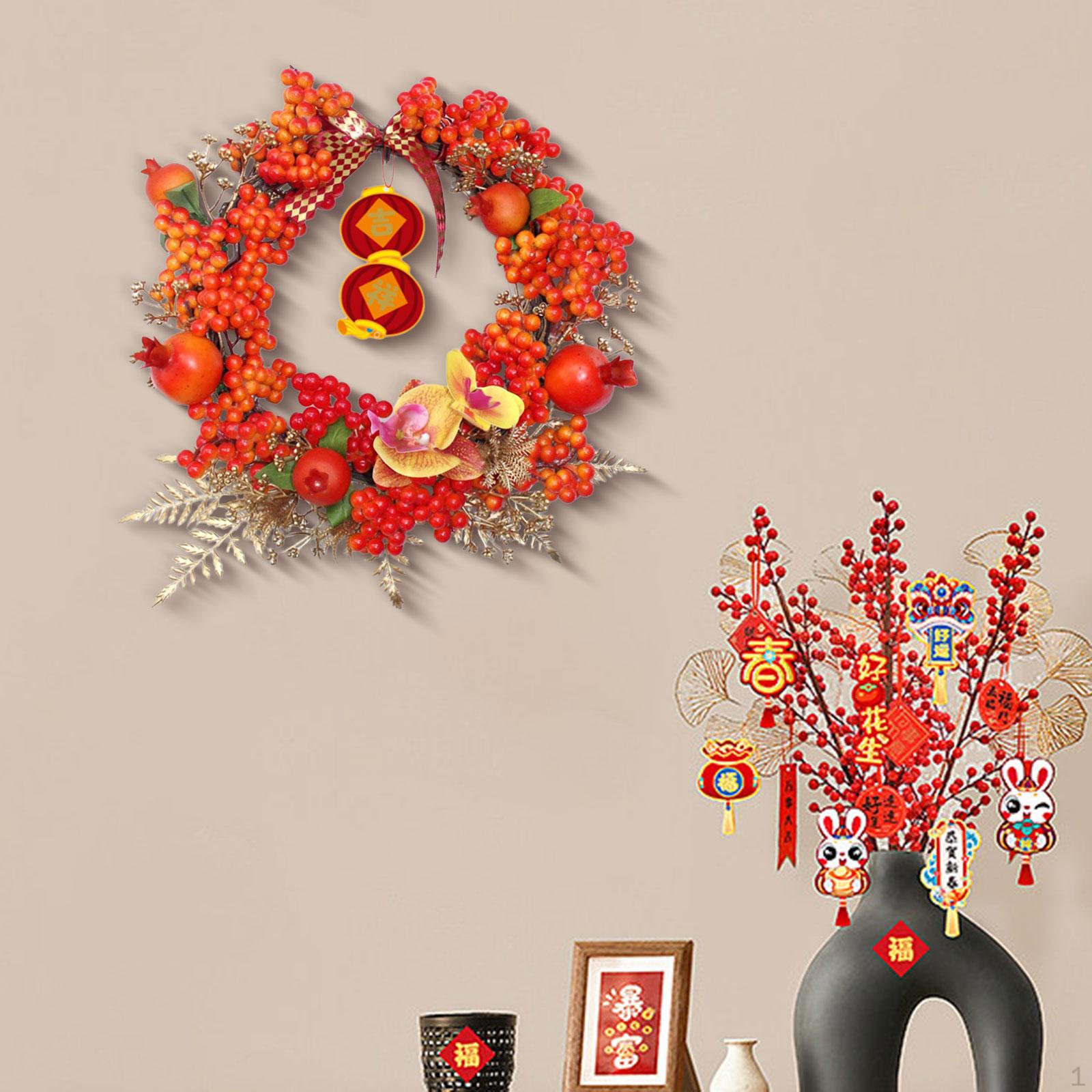 

Венок лунного года для входной двери, в помещении и на открытом воздухе 35cm