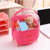 Makeup Set - NETTLIFE - Semi-transparent Double Drawer Box - Pink - Plastic - 26x16x38 Cm
