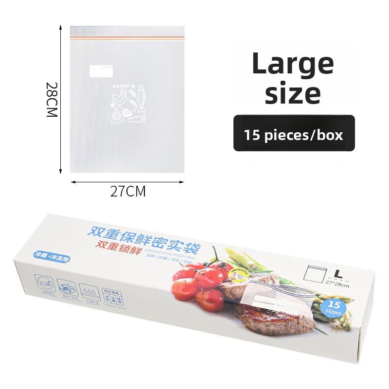 Fresh-keeping Bag Food - Household Thickened Food-grade Sealed Double-strand Sealing Bag - Food Portioning Bag - Refrigerator Freezing