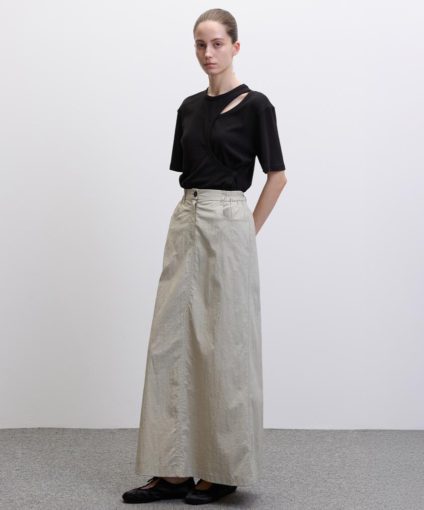 Hawaii Ha Kim [Atelier] Waistband Long Skirt_Beige
