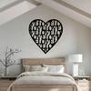 Geometric Heart Metal Wall Art Modern Iron Decor Living Room Home Gift Valentine Anniversary Housewarming