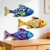3 Pezzi Decorazione da Parete in Legno a Forma di Pesce per Casa al Mare Lago Decorazione da Appendere a Parete Scultura da Parete a Tema Oceanico Costiero per Bagno Nautico Decorazione Camera da Letto