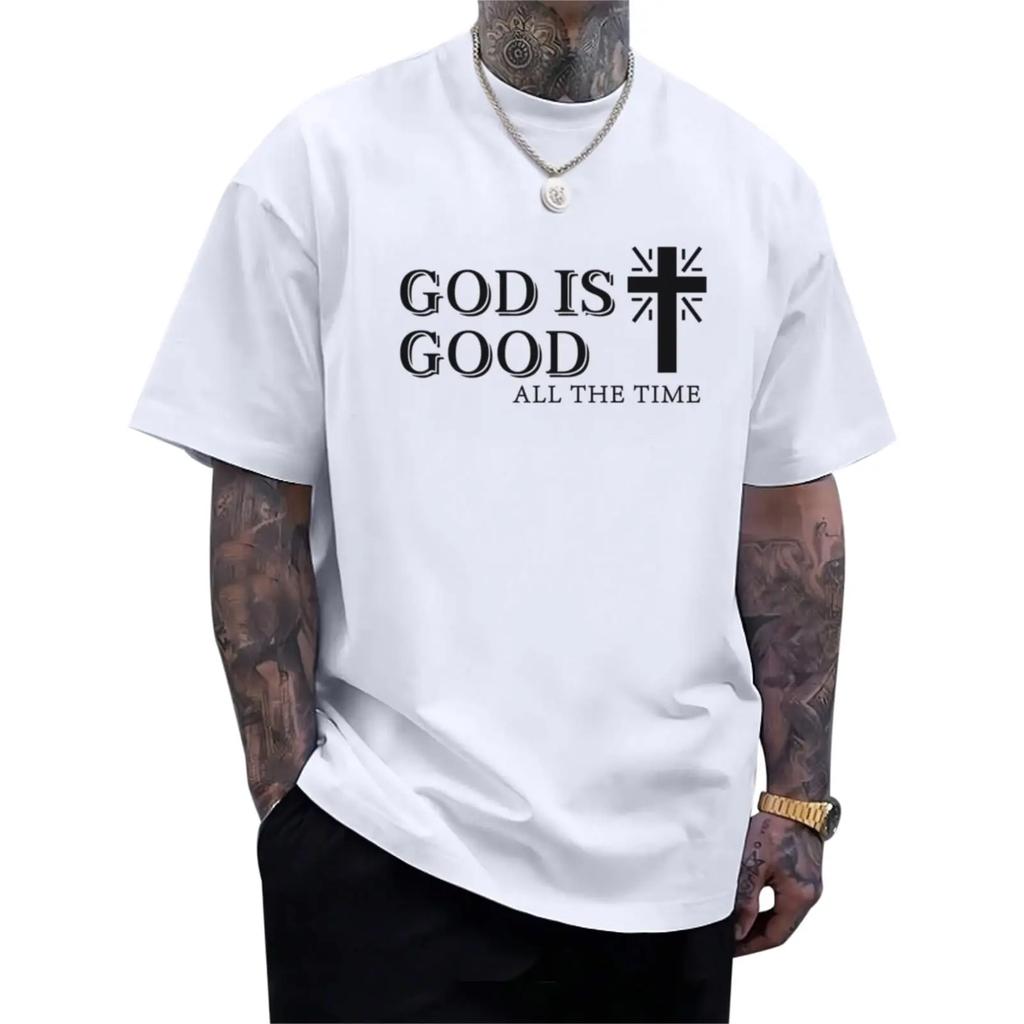 God Is Good Shirt Christian Jesus Cross T Shirts for Men Religious Faith Inspirational Vintage Oversized Graphic Tees