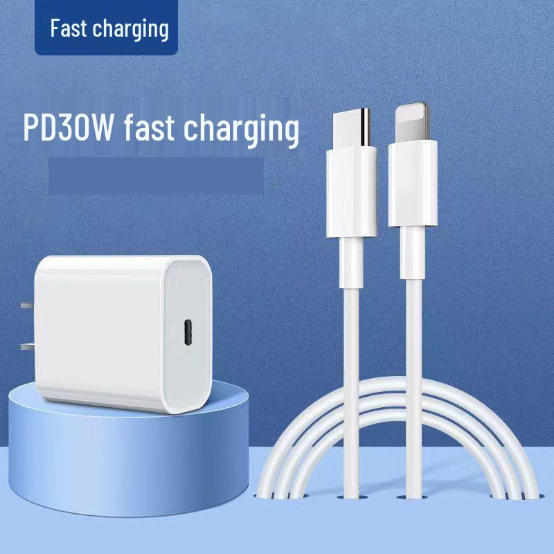 Apple iPhone Fast Charging PD Set: Compatible with Charger Head, Pro Data Cable, Plug, Mobile Phone Plus, and XR.
