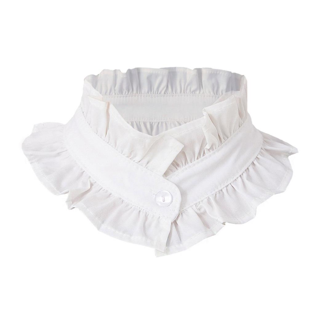 Ruched Collar Ruffled Renaissance Lapel Collar Wrist Cuffs for Shirt Blouse Decorative Spread False Collar