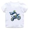Kinder Kurzarm T-Shirt Cooler Motocross Fahrer Dirt Bike Cartoon Druck Rundhals T-Shirt Rennsport Thema Grafik Lässig Jungen Tägliches Oberteil