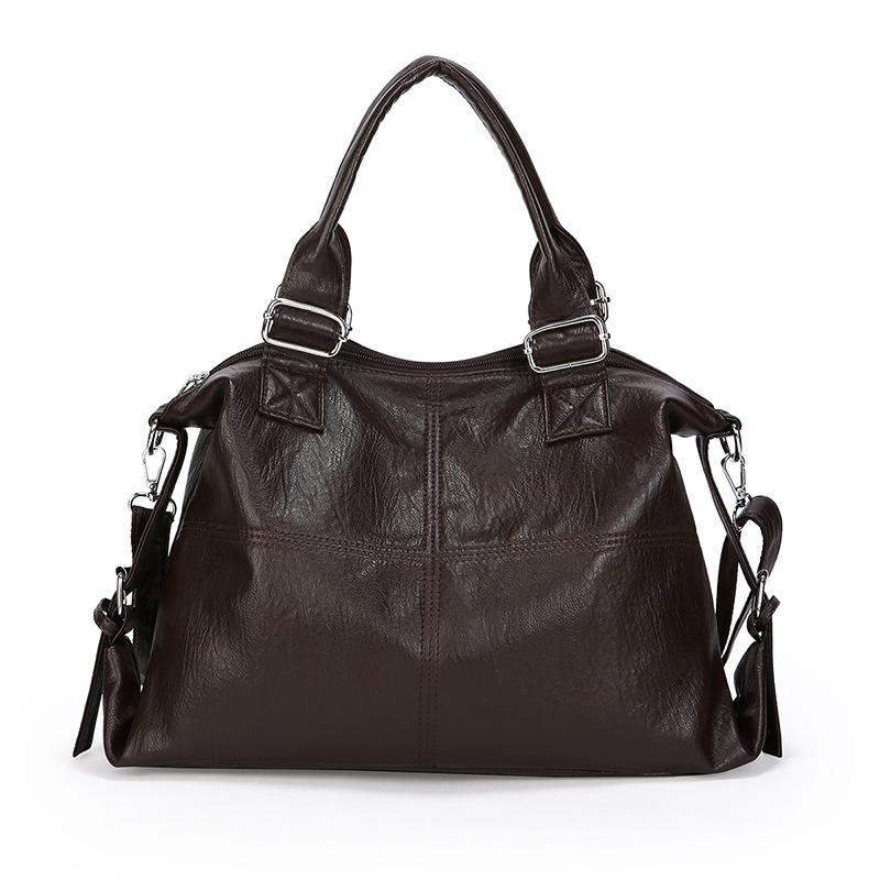 Retro Women's Bag Middle-aged and Elderly Women's Mother's Bag Single-shoulder Crossbody Handbag Soft Leather Bag