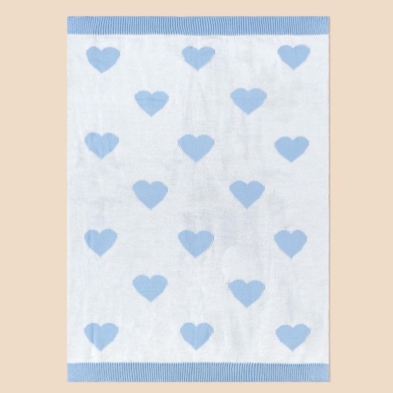 Soft Knitted Baby Love Heart Blanket Stroller Crib Car Seat Toddler Swaddle Wrap Lightweight Air Conditioner Throw
