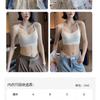 Women Summer Thin Wireless Push Up Gathering Sports Back Beauty Camisole Bra