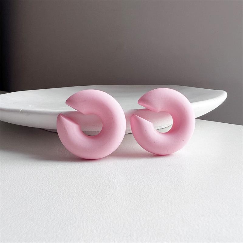 1Pair Sweet Cool Candy Ear Clip For Women Texture Colorful No Pierced Ear Cuff Female Party Daily Jewelry