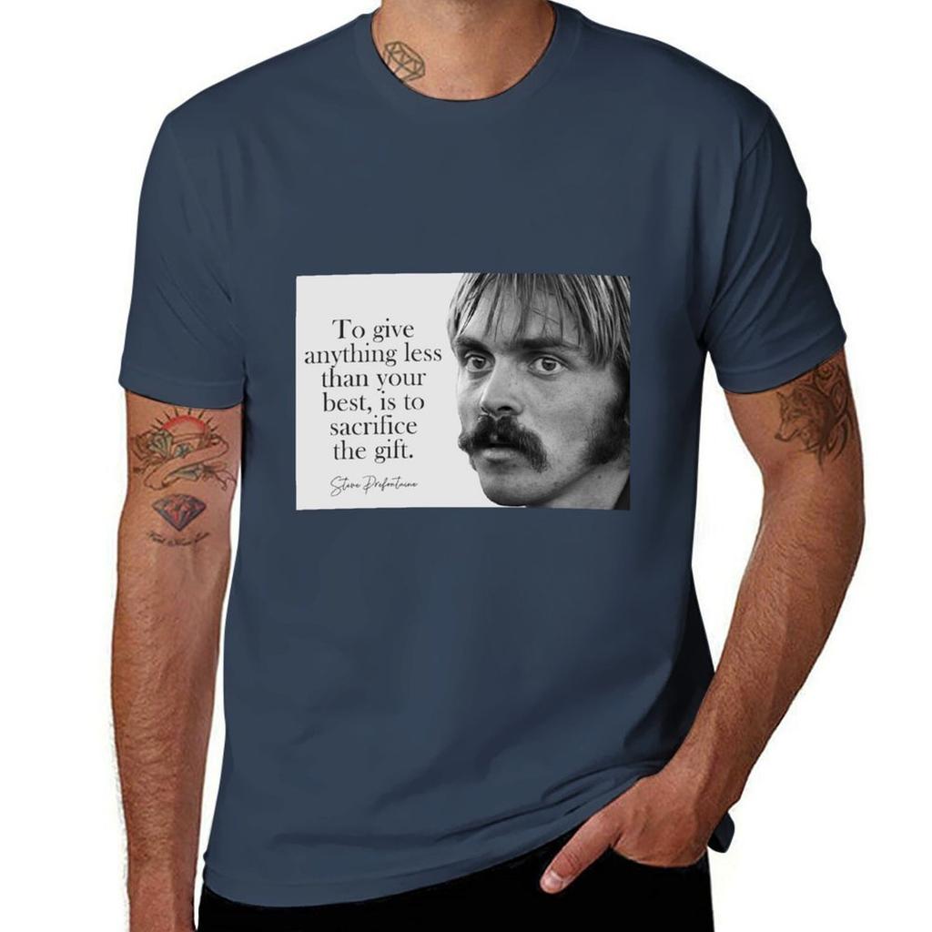 Steve Prefontaine Quote TShirt Christmas Casual Short Sleeve Top