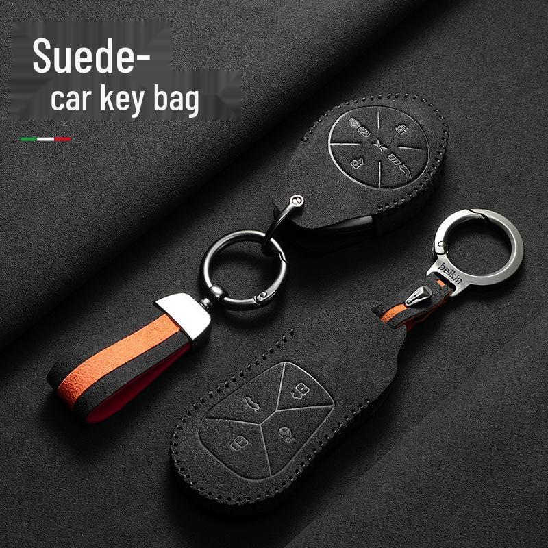 Compatible Key Cases for XPeng P7, P7i, G6, and G9; Premium Designs for G3, G3i, and P5 with Double-Sided Buckle and Women's Suede Options.