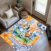 Blue Friends Soccer Fun Customize Your Name Area Rug Design for Bedrooms Hallway Living Rooms Entryway Anti-slip Rug Office Home Decor