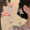 Flower Tassel Hair Clip Chinese Hanfu Style Crystal Pearl Tassel Hairpin For Women