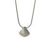 Su Chuang S925 Sterling Silver Shell Necklace for Women – High-End Versatile Scallop Texture Clavicle Chain