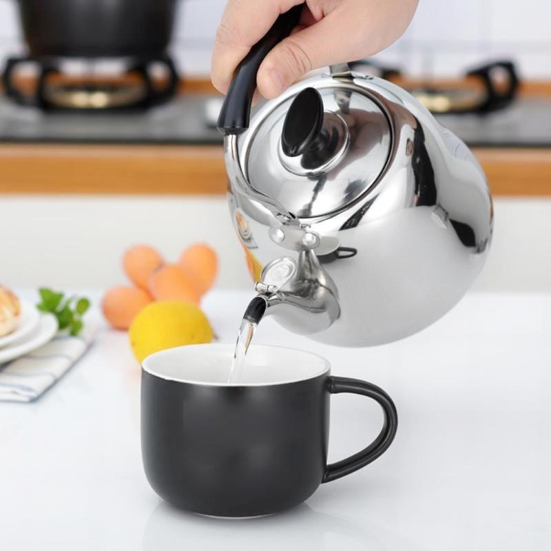 Large Multiple Capacity Whistling Kettle Corrosions Resistant Materials Loud Notification for Boiling Water Compatible Gas Induction Stove