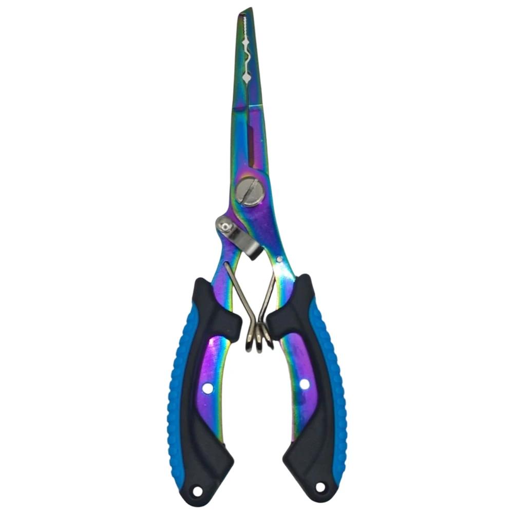 Titanium Dual-Color Eagle Mouth Fish Control Pliers Multifunction Hook Remover Line Cutter Split Ring Opener Lure Pliers
