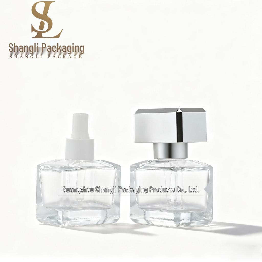 Aurora 30ml Square Essence Oil Bottle with Rubber Head and Outer Cover