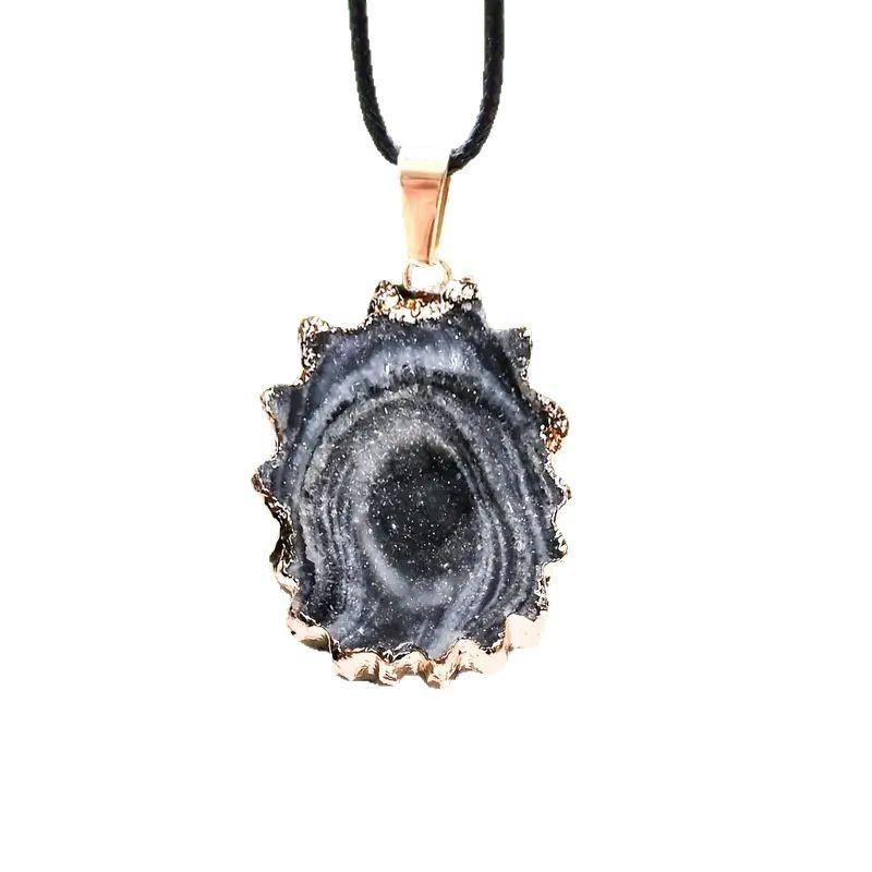 Natural Crystal Agate Sunflower Pendant With Galaxy Pattern For Jewelry Enthusiasts