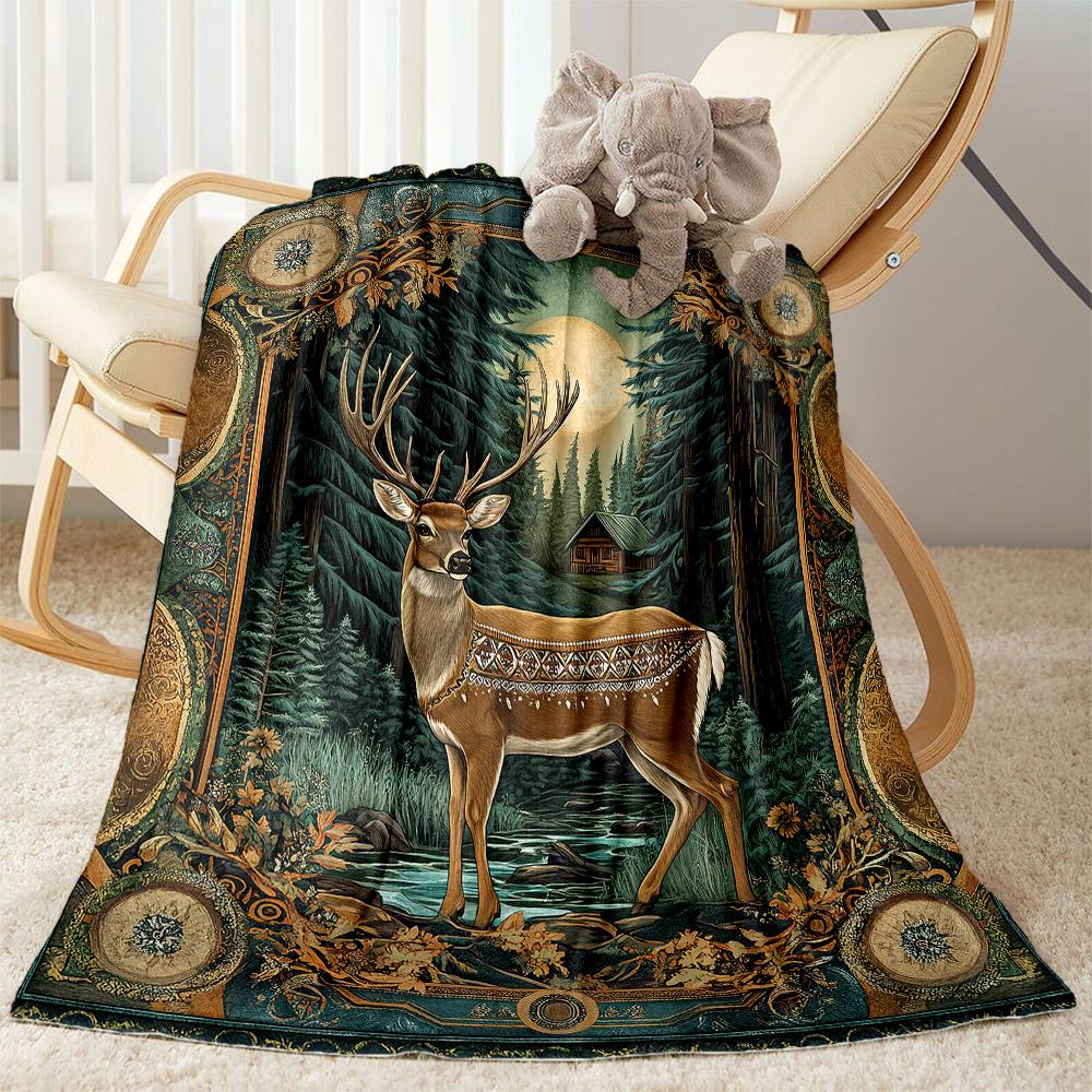 Deer In The Forest flannel,Lightweight,Flannel Blanket,Comfortable Blanket, Sofa Blanket, gift blankets,Holiday gift blanket Blankets