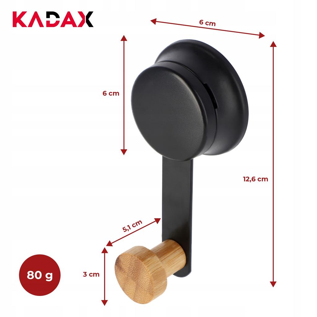 KADAX Hook with Suction Cup for Clothes Steel 2 Kg Black