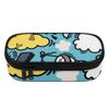 Pencil Case Simple Design 300D Polyester Easy Open Zipper with Main Compartment Mesh Pocket and Pen Slots for School and Study