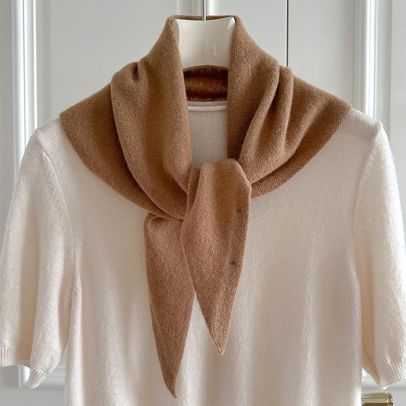British Korean Triangle Scarf  Wool Triangular Scarves Women Headscarf Knitted Shaws Multi-Functional Warm Knitted Poncho