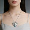 Silver Tone Chain Nine-Tailed Fox Necklace Guardian Charm Pendant  Spiritual Jewelry