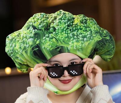 [DOKiDOKi] Brokkoli Hut Cosplay [Niedlich] Verwandlung Kopfbedeckung Kigurumi Flauschig Niedlich Halloween Gemüse Gemüsehändler Muskelaufbau Diät