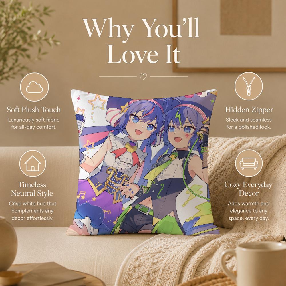 Vocaloid O‑Otomachi Una Cushion Cover Double-Sided Printed Pillow Cover Hypoallergenic Dust-Mite Proof