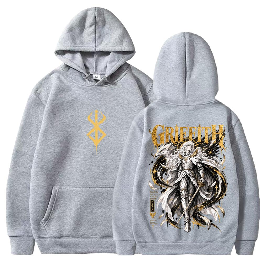 Griffith Berserk Manga Printed Hoodies Harajuku Vintage Streetwear Men Women Clothing Fall Winter Long Sleeves Fleece Hooded Top