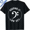 Retro Bassschlüssel Musik Halte es dezent Musiker Humor T-Shirt Grafische T-Shirts Herren Kleidung Oberteile Streetwear Camisetas