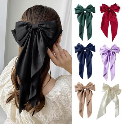 Hairpin Bright Color Large Bow Decor Hair Clip Women Lightweight Hair Accessories Daily Party Wedding Use