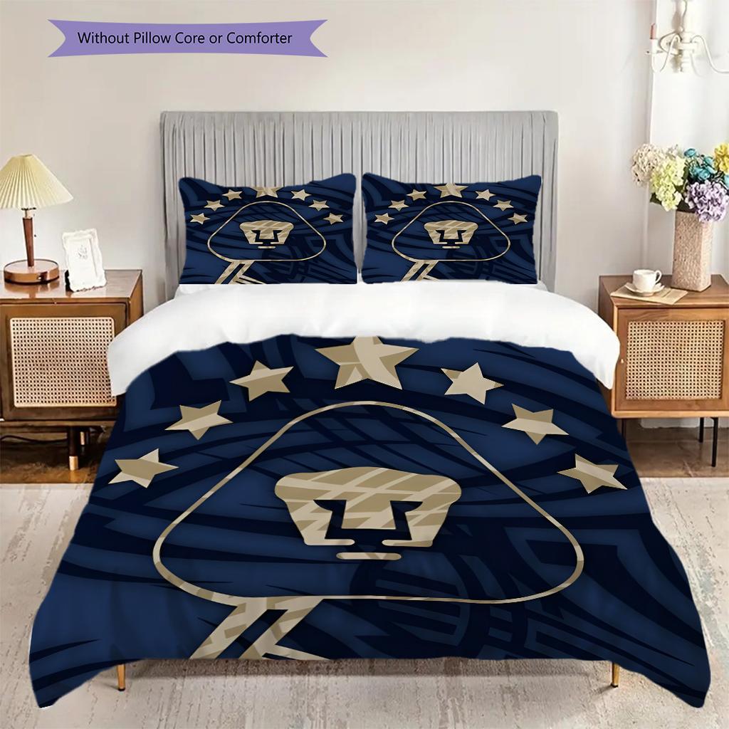 Pumas UNAM Pattern Bedding Quilt Set Quilt Cover Pillowcase Home Decoration Birthday Gift (1 * duvet cover + 2 * pillowcase, without core)