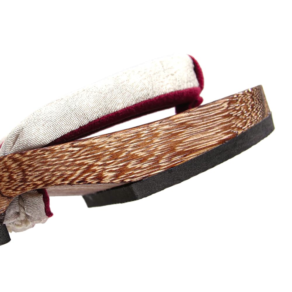 Geta in Burnt Paulownia Wood for Girls [KYOETSU] (Japanese Clogs) Dull, (5 Beige, measurement_18_point_0_centimeters)