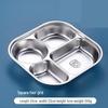 MOLUONA 304 Stainless Steel Square 4-Compartment Lunch Plate