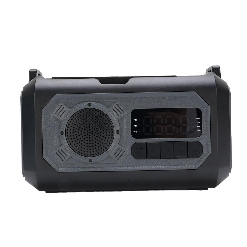 12000mAh Radio SOS Reminds Flashlight Power Bank AM FM WB Solar Hand Crank Radio with Battery Indica