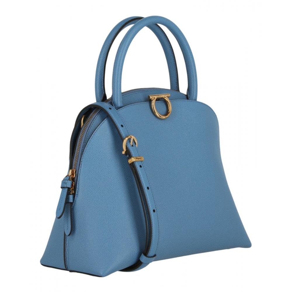 Salvatore Ferragamo Rounded Gancini Tote Bag blue