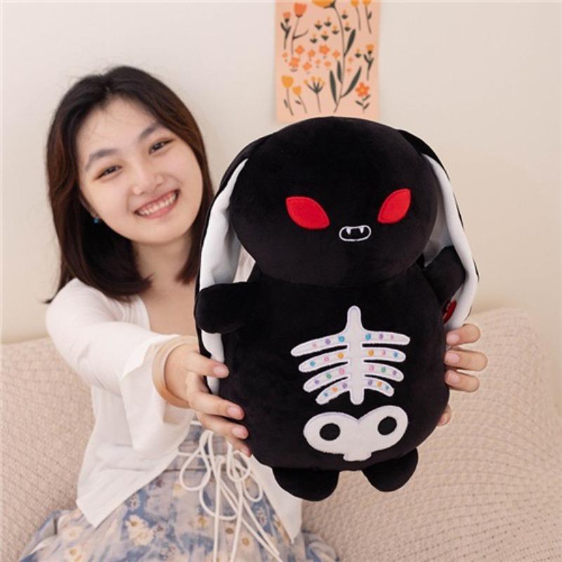 New Doll Cute Black Sweet Skeleton Rabbit Plush Toy for Children's Holiday Gift