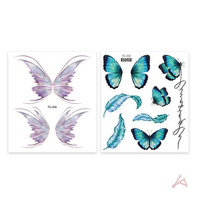BIGHAPPY Pastel Tattoo Sticker, FG-006 Purple Butterfly, 1 Piece