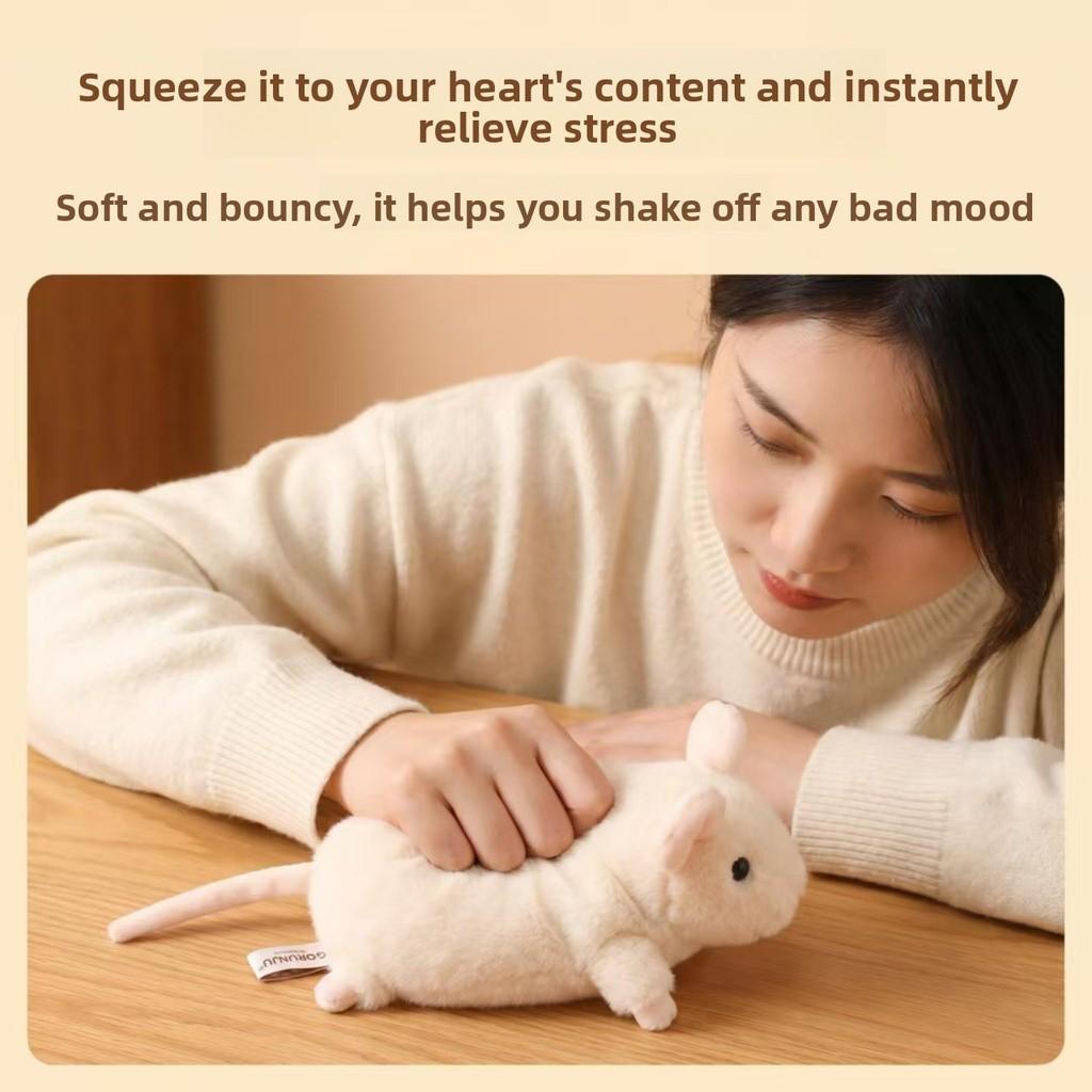 Plush Mouse Stress Relief Toy With Soft Fabric For Kids And Adults
