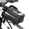 Waterproof Bike Front Frame Bag with Touch Screen Sun Visor Cycling Storage and Phone Holder for Bicycles