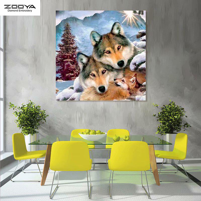 

ЗООЯ DIY 5D Полный Круглый Алмазная Картина Собака Вышивка Крестом Ремесло Стежок Домашний Декор