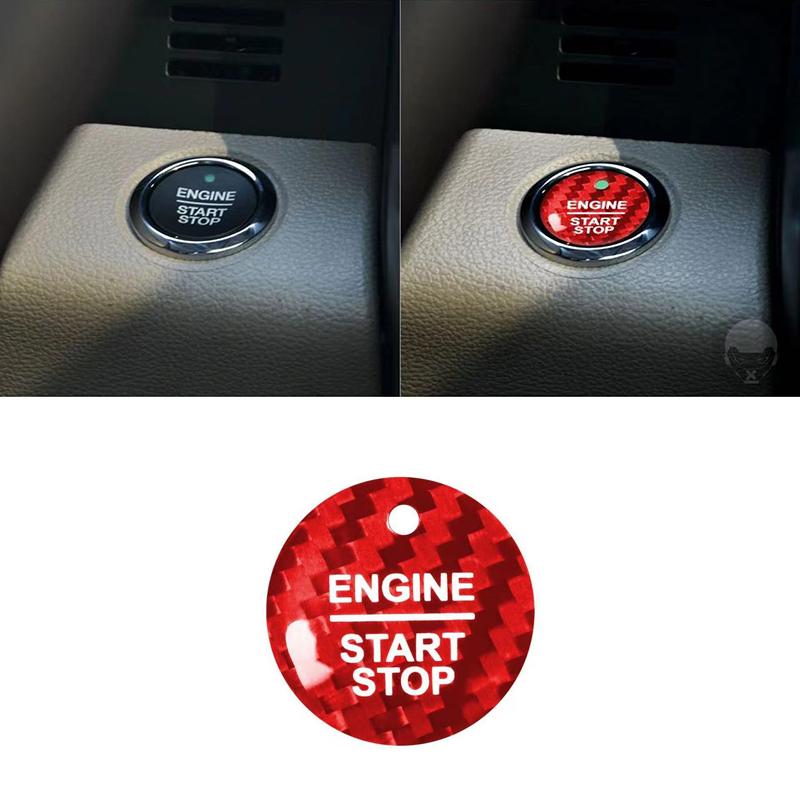 Carbon Fiber Start Stop Push Button Engine Ignition Switch Protective Sticker For Ford Focus Fiesta Puma Ranger Kuga MK7 MAX F15 SJ4