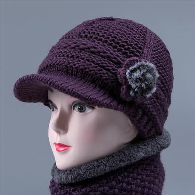 Herbst und Winter Wollmütze Damen Winter Samt Thermomütze Schwiegermutter 60-70 Jahre 80