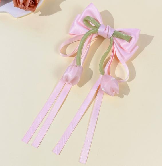 1pc Women's Hair Accessories, Hair Clips in Korean Style with Bow and Streamers, for Wedding, Birthday, Party and Gifts